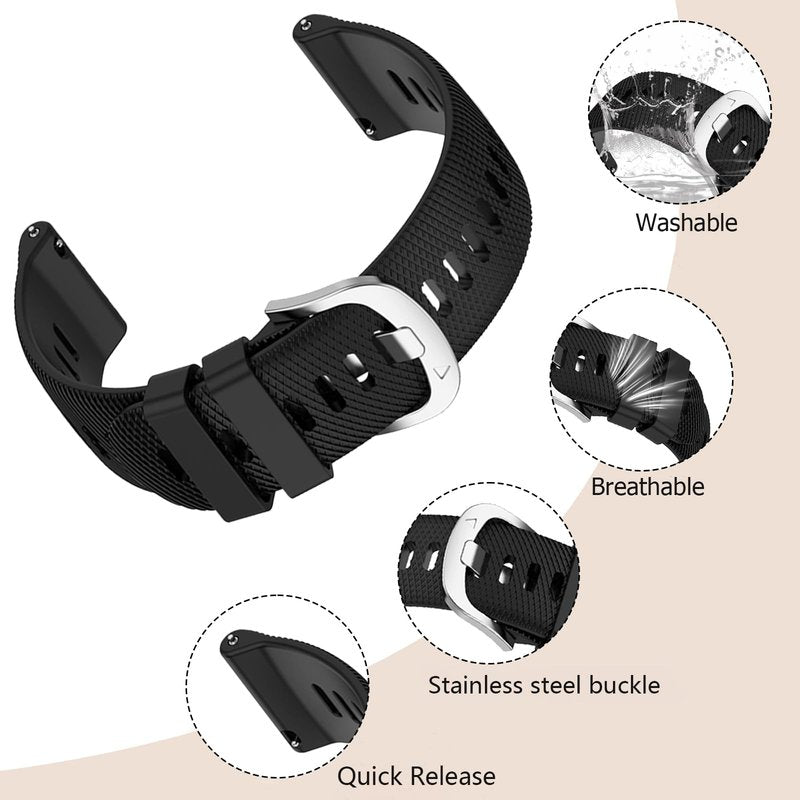 XIDESSEN 4 Pack Silicone Bands Compatible With COROS Pace 3/4,COROS Pace Pro/Apex 2 PRO/Apex PRO/Apex 4 42mm,Sports Beathable Silicone Replacement Watch Strap for Men Women