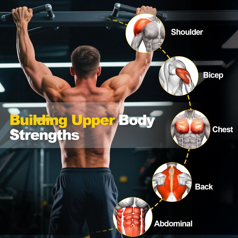 WELSPO Pull Up Assistance Bands, Adjustable Heavy Duty Resistance Band for Pull Up Bar, Pull Up Assist Bands with Feet Rest for Strength Training, Home Fitness Workout Equipment, Height Adjustable