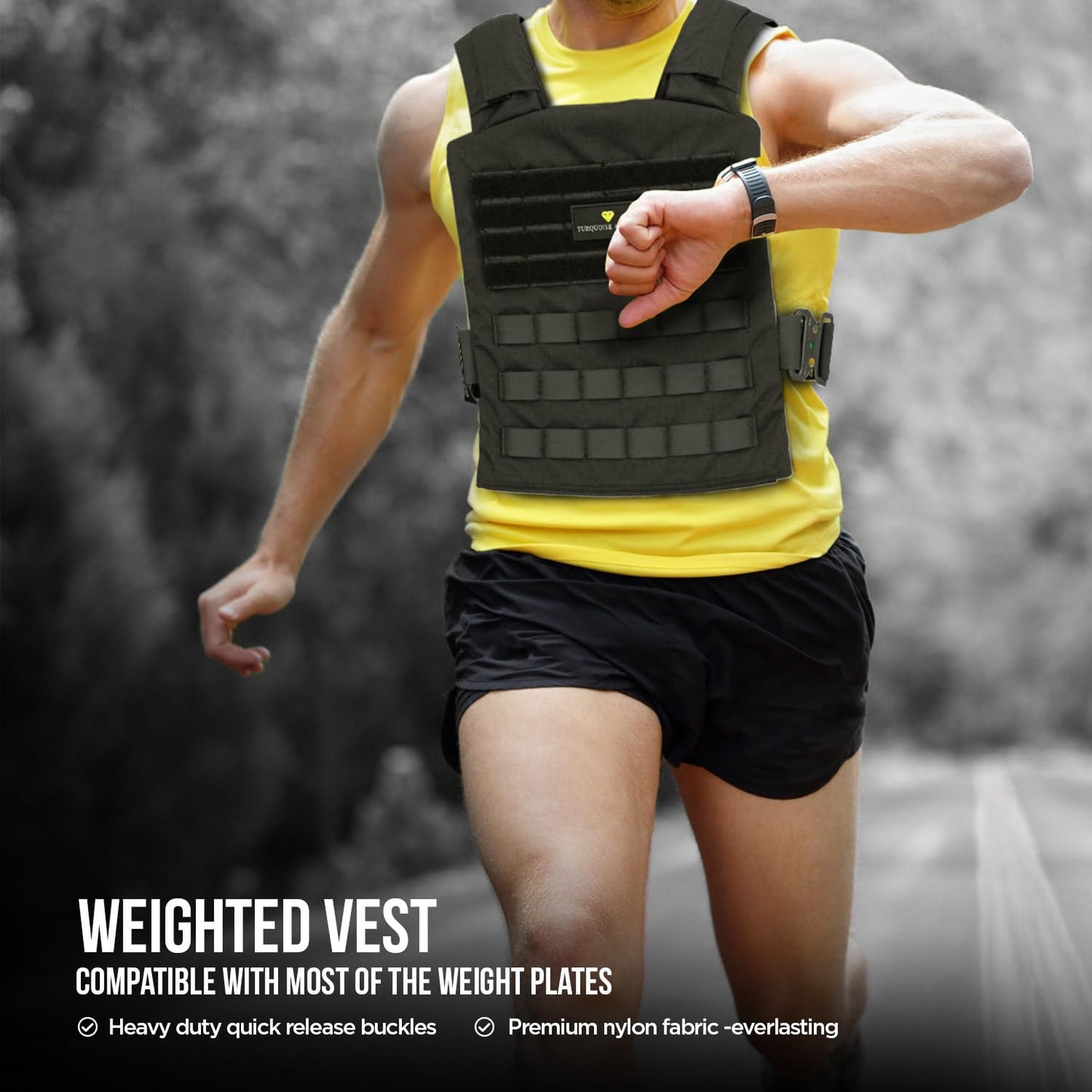 Turquoise America Quick-Release Adjustable Weighted Vest for Men Workout Vest, Strength Training Weight Vests Weighted Vest Men Body Weight Training Fitness Workout Running for Men Women