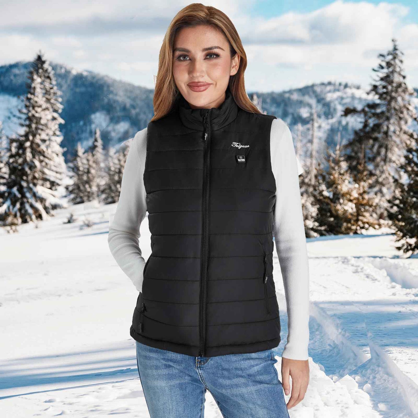 Telguua Heated Vest Women with Battery Pack,Women's Heated Warm Vest Electric Rechargeable Heating Vests