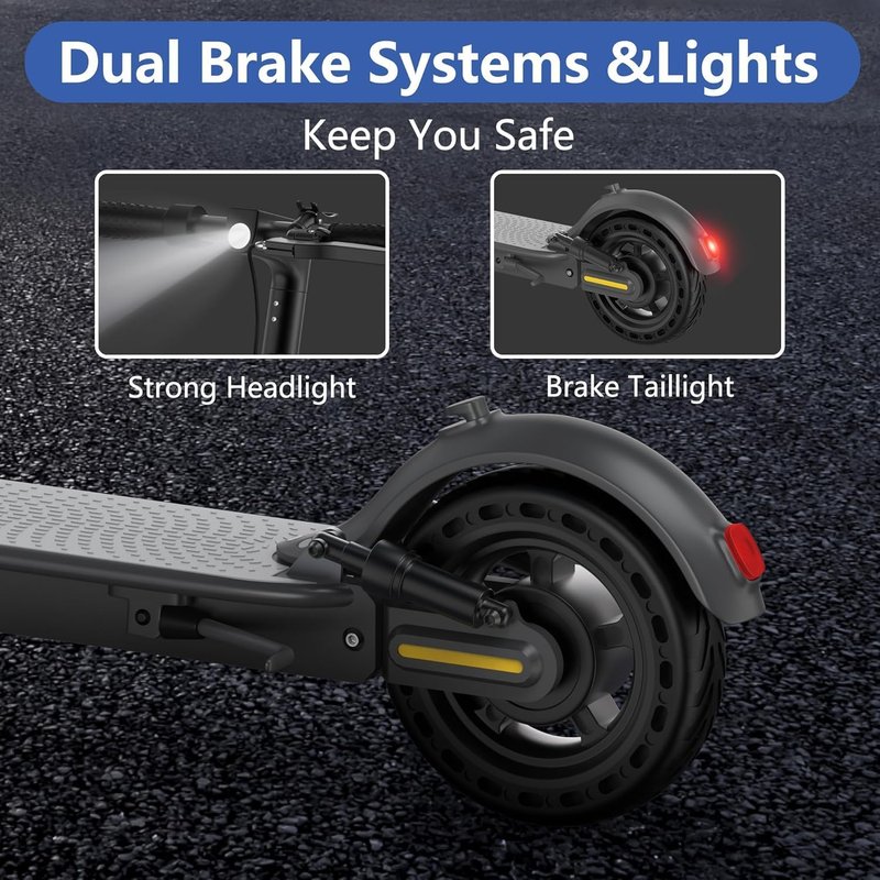NAVIC Electric Scooter for Adults - Dual Suspension E-Scooter with 19/22 MPH Speed | 8.5”/10" Tires, APP Control