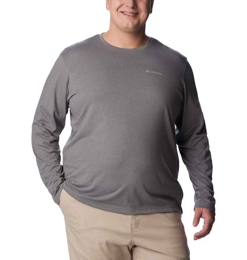 Columbia Men's Thistletown Hills Long Sleeve Logo Tee, City Grey Heather, 5X Tall