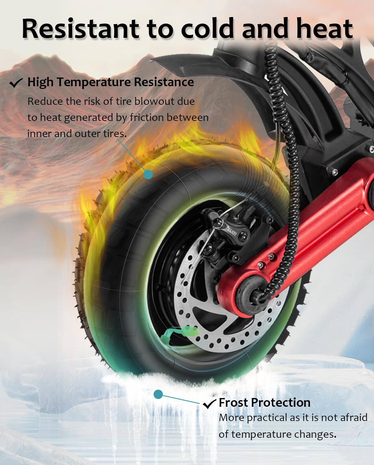 70/65-6.5 Tire Off Road, 10 Inch Heavy-Duty Tube, 10x2.75-6.5/ 10x2.70-6.5 Tube Fit for Hiboy Titan Pro/Max3~Hover-1 Alpha~Wheelspeed 1 Pro~JoyorY-S~Ninebot Max G2~Evercross Electric Scooter