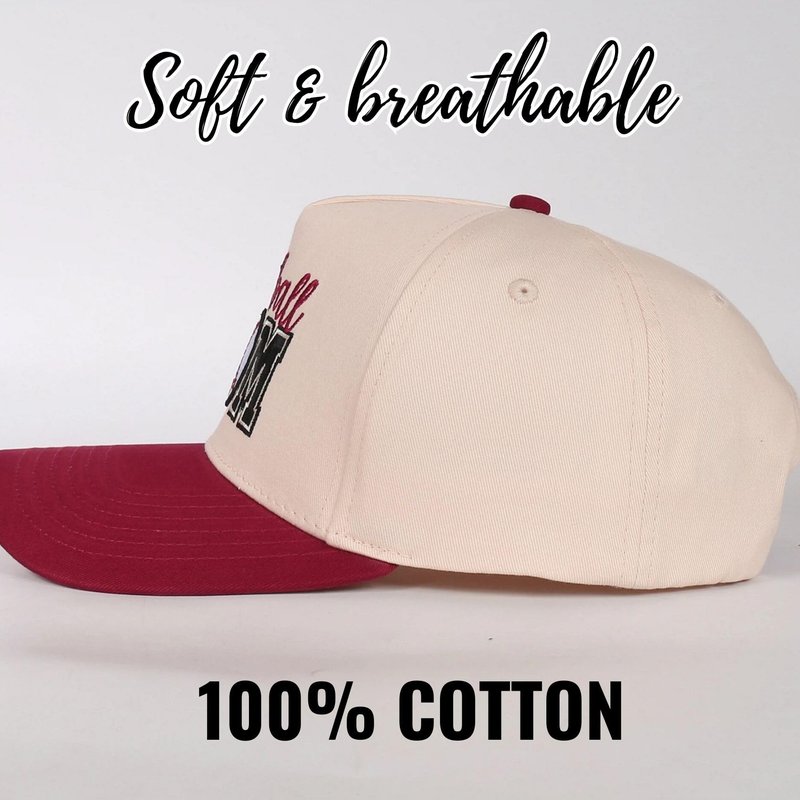 InnoBeta Baseball Mom Gifts Cap, Funny Adjustable Embroidered Hat Gifts on Mother's Day, Birthday, Christmas, Red-Beige