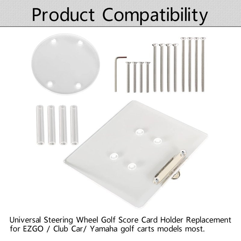 Universal Steering Wheel Golf Score Card Holder Replacement for EZGO Club Car Golf Cart