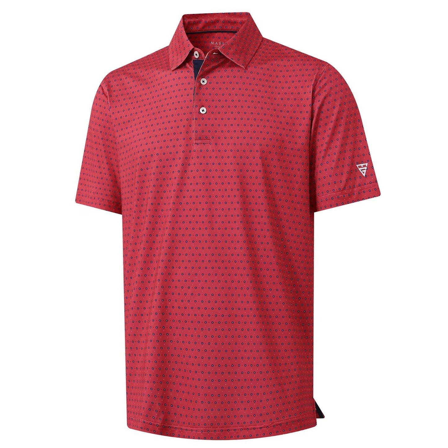 M MAELREG Mens Golf Shirt Short Sleeve Dry Fit Print Moisture Wicking Performance Patterns Collared Polo Shirt