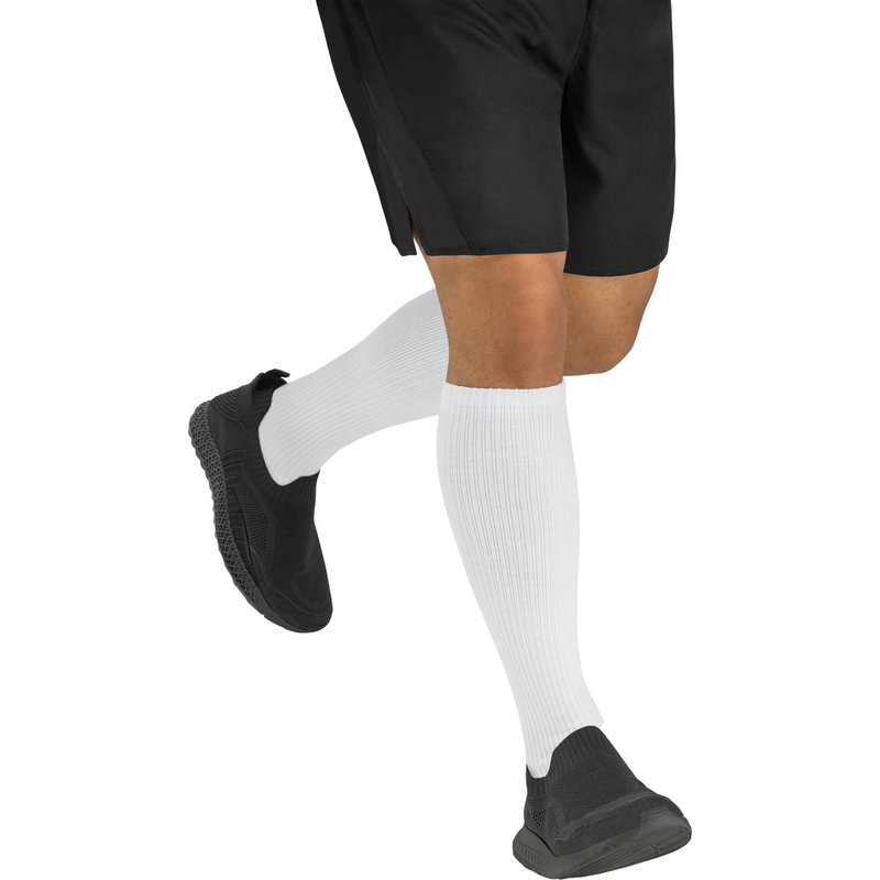 JOBST ACTIVA Athletic 20-30 mmHg Compression Socks for Travel and Sports, Designed for Women and Men, Knee High, Closed Toe, White, Large