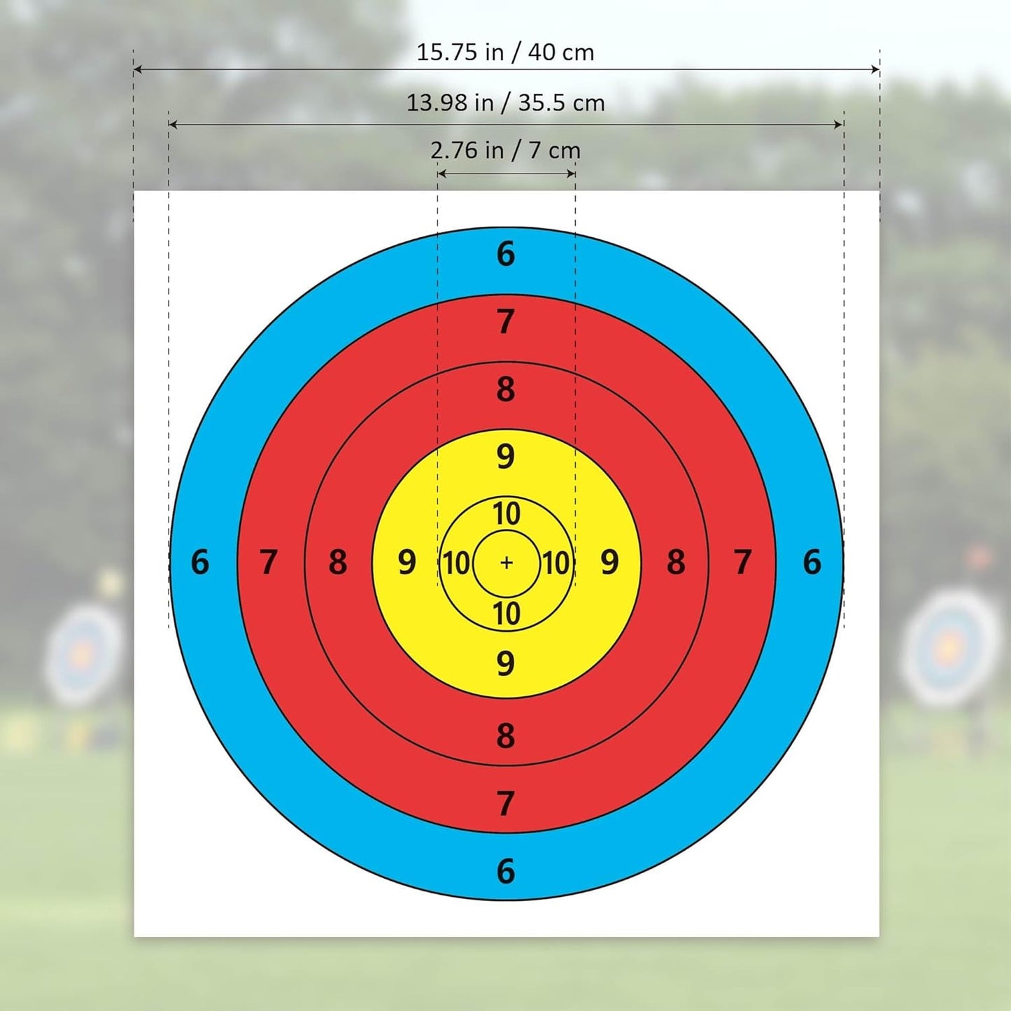 Archery Targets - MOLFUJ Paper Bow & Arrow Targets for Hunting | 20/50 Pack, 16x16/15.7x15.7in, 10/5 Rings