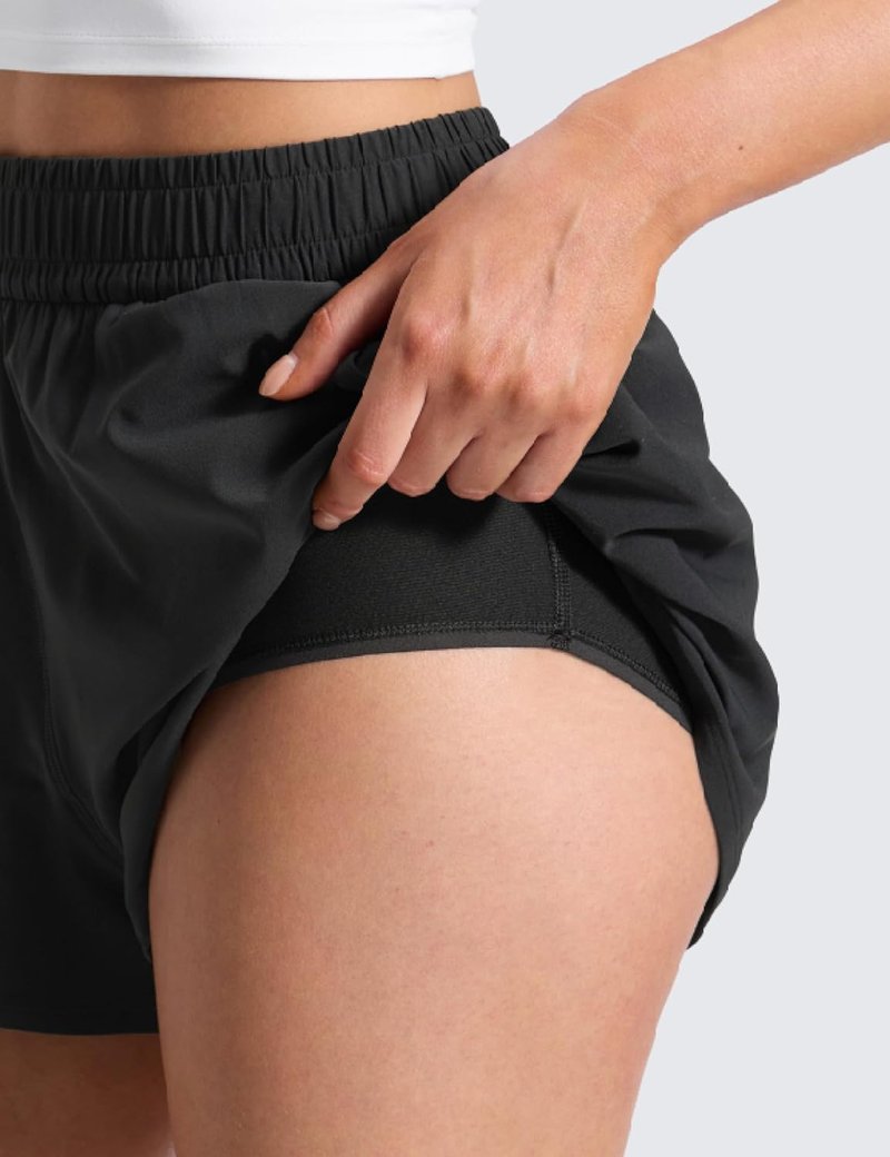 CRZ YOGA Women's High Waisted Athletic Shorts - 2.5" Relaxed Fit for Tennis & Running