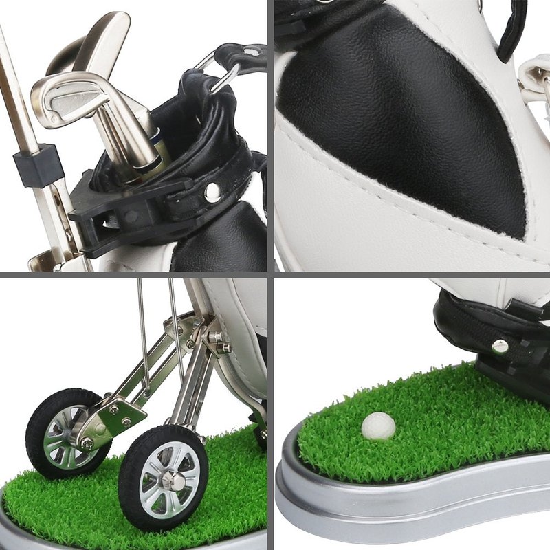 10L0L Golf Pen Holder 3 Club Pens Golf Cart, Mini Office Desk Decor, Funny Gifts for Men, Dad, Boss - Stocking Stuffers for Golfers on Birthday, Christmas, Fathers Day