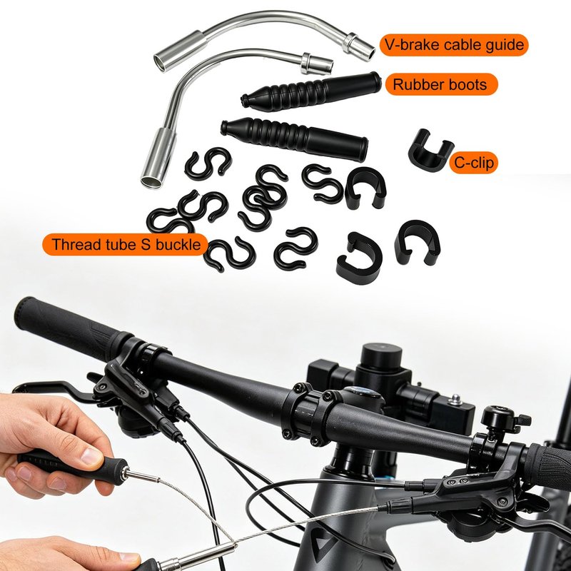 weideer 107PCS Stainless Steel Wire Cutter Bike Brake Cable Housing Shifter Cable Housing Universal Bike Cable Kit Bicycle Brake Cable Shift Cable with Bike Cable End Caps O-Rings