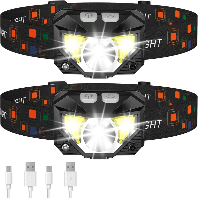 Rechargeable Headlamp 1100 Lumen - 2 Pack & 4 Pack Options | Bright LED Light for Outdoor Use