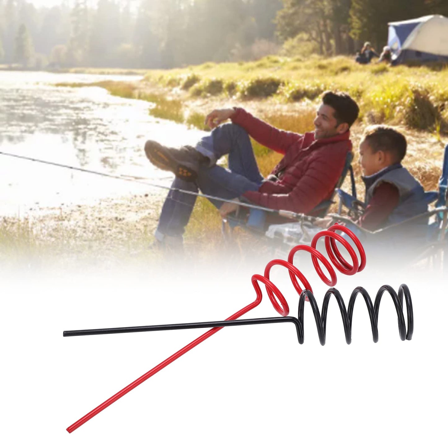 Spiral Rod Holder, Sea Fishing Rod Holder for Boat Rail ¨C Durable Black and Red Pair (Sold in Pairs: Black and Red)