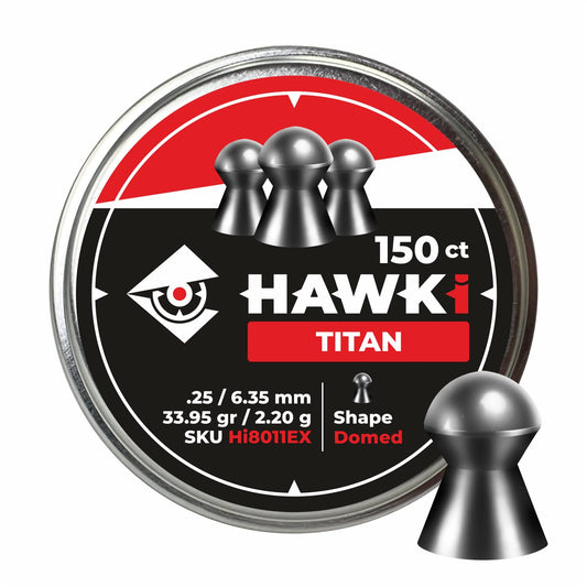 Hawki Airgun Pellets -.25/6.35mm Caliber (33.95 gr/2.20 g) 150 ct Hi8011EX Round