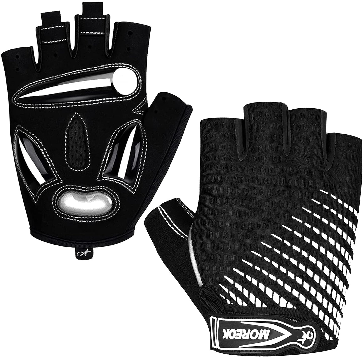 MOREOK Cycling Gloves Bicycle Road Bike Gloves, Half Finger Gel Pad W-L