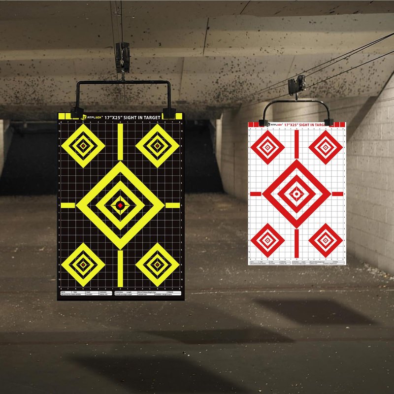 Atflbox Sight in Shooting Range Paper Target, 17X25 Inch High Visibility Target Paper for Indoor and Outdoor Shooting Practice, Suitable for Handgun, Pistol, Rifle, Airgun, Pellet BB Gun (50 Pack)