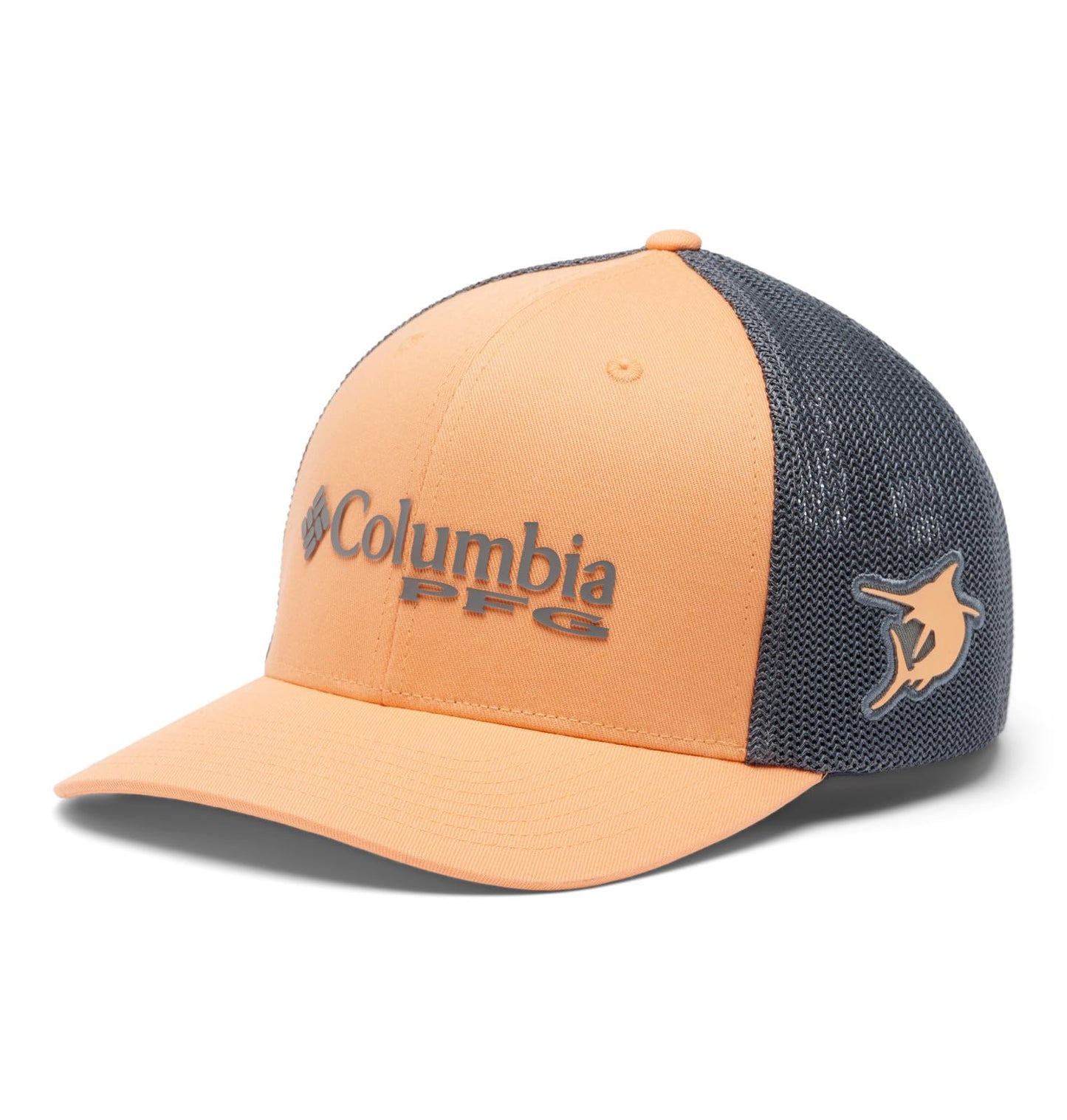 Columbia Unisex PFG Logo Mesh Ball Cap - High Crown, Bright Nectar, Large/X-Large