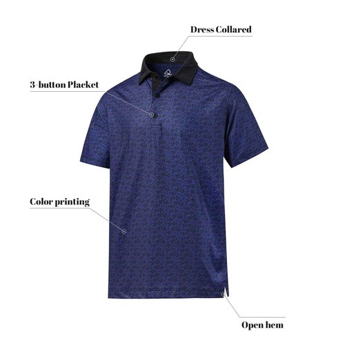 DEOLAX Mens Polo Shirts Fashion Print Mens Golf Shirt Dry Fit Mens Golf Polo Short Sleeve Quick Dry Funny Golf Shirt for Men Purple
