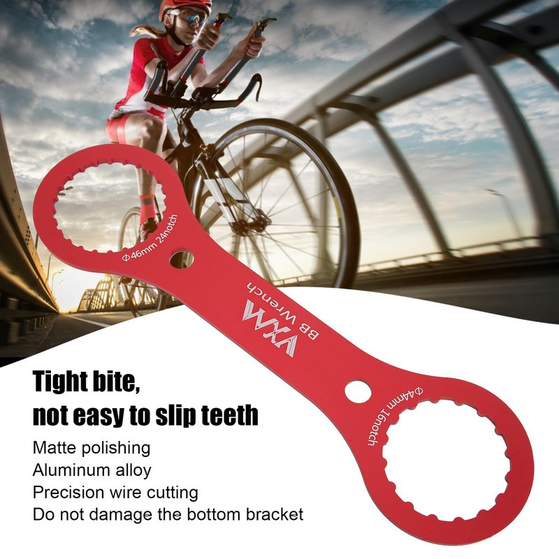 Dilwe Bottom Bracket Wrench, BB Wrench Bottom Bracket Tool 44mm 46mm 16 24 Notch BB Installation Remover Tool(red)