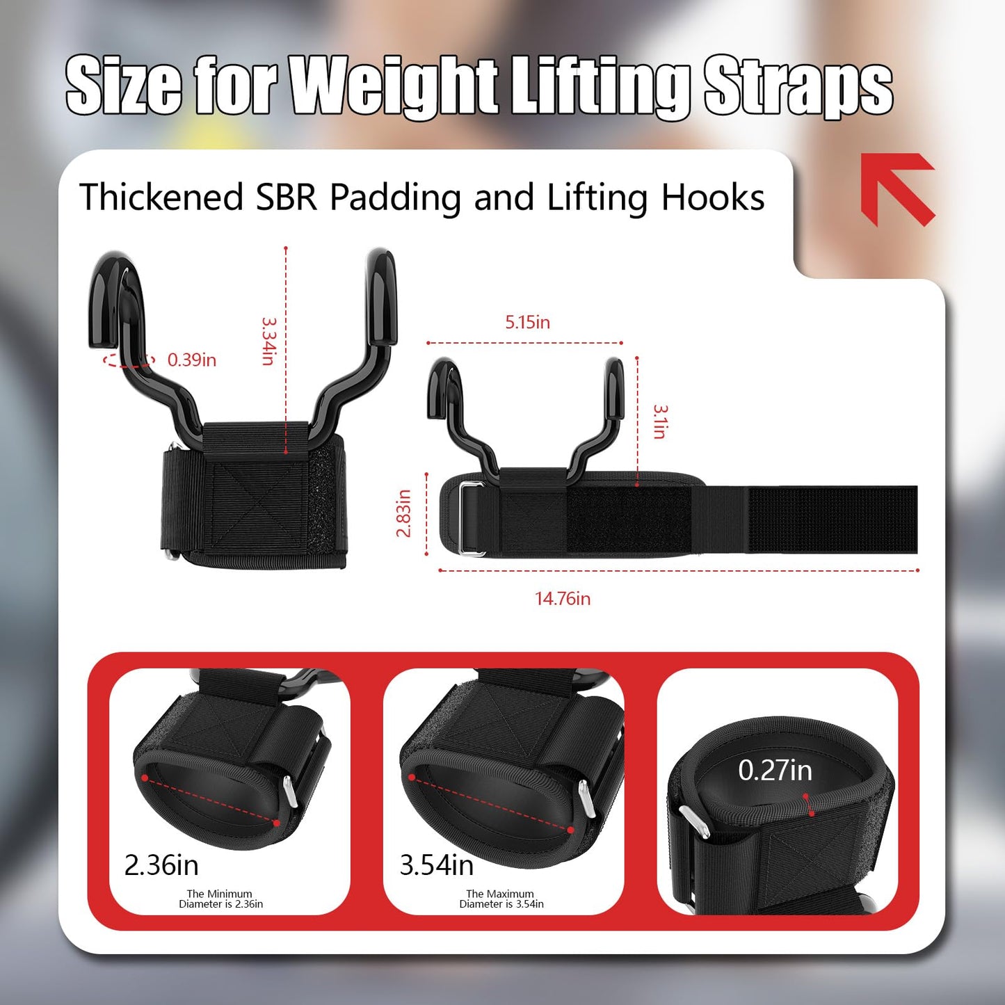 YEYINGZHUO Weight Lifting Hooks(Pair), Wrist Straps for Weightlifting, Adjustable Strap Hand Grips with Thick Wrist Padding, Weightlifting Hooks for Pull-Ups, Deadlifts, Strength Training&Gym Workout, Men and Women