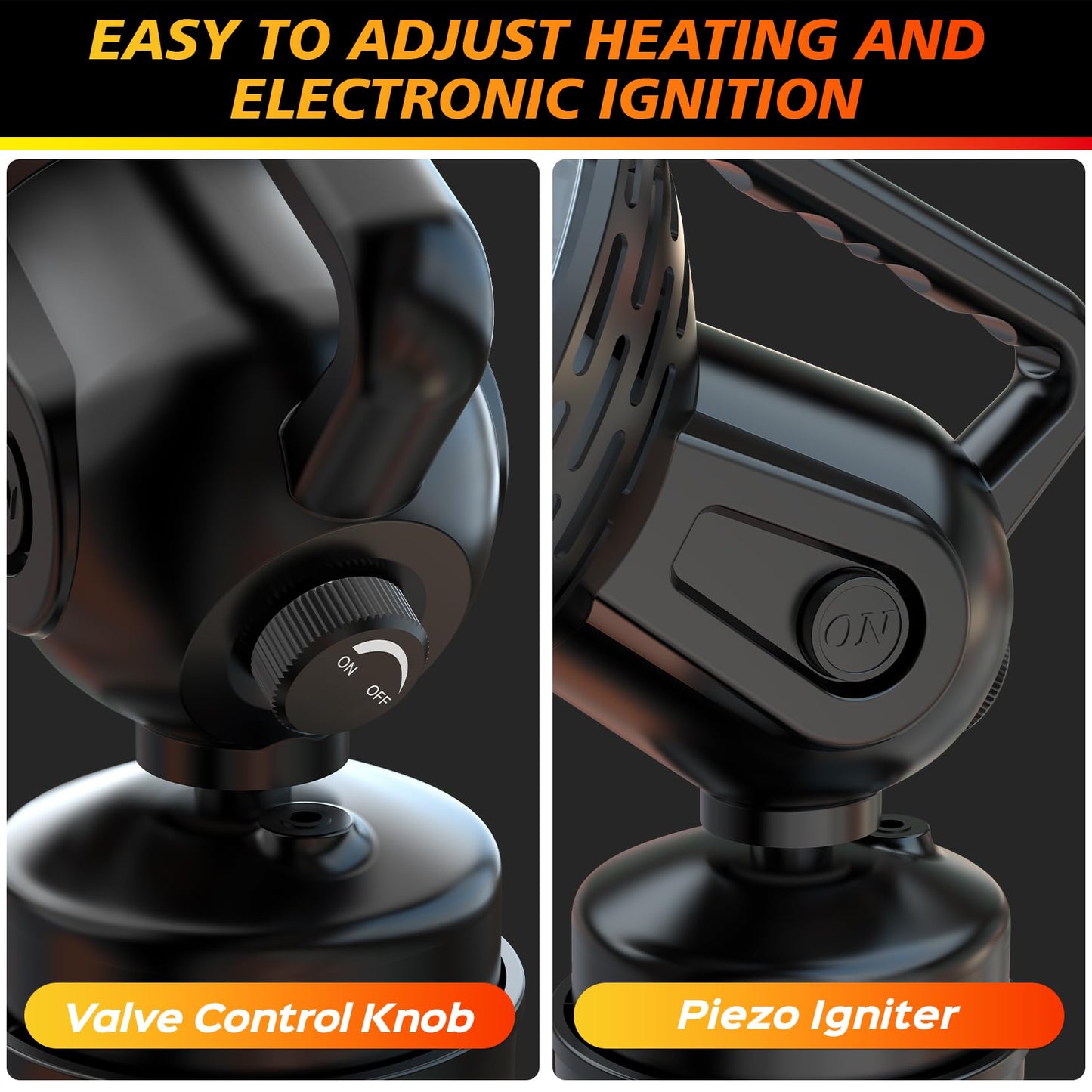 6500-BTU Golf Cart Heater 2 in 1 Portable Propane Heater for Golf and Camping Golf Cart Accessories Winter Heating Helpers（1LB Propane Tank is Not Included）