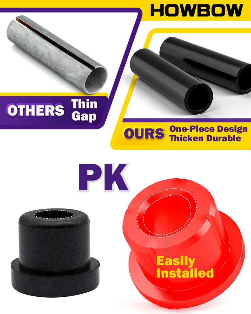 Club Car Precedent Front Bushing Kit With Screws, Golf Cart Front Lower Spring & Front Upper A Arm Polyurethane Bushings and Sleeves for 2004-Up Club Car Precedent, GolfCart Suspension Replace Parts
