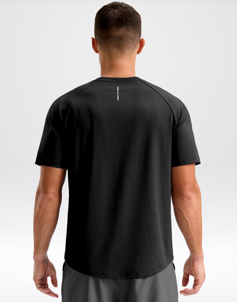 Soothfeel Mens Workout Shirts Quick Dry Athletic Running T-Shirts Short Sleeve Cooling Moisture Wicking Gym Active Tee Tops Black L