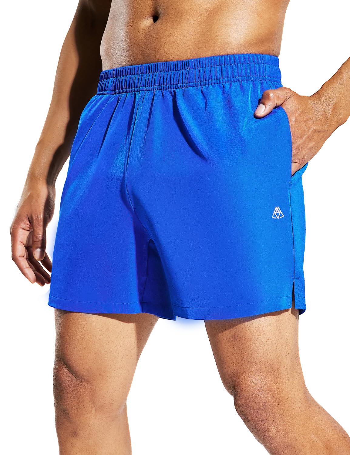 Haimont Men's Quick Dry Running Shorts with Pocket Elastic Waist Athletic Workout Exercise Fitness Shorts, 5 Inch Royal Blue, S