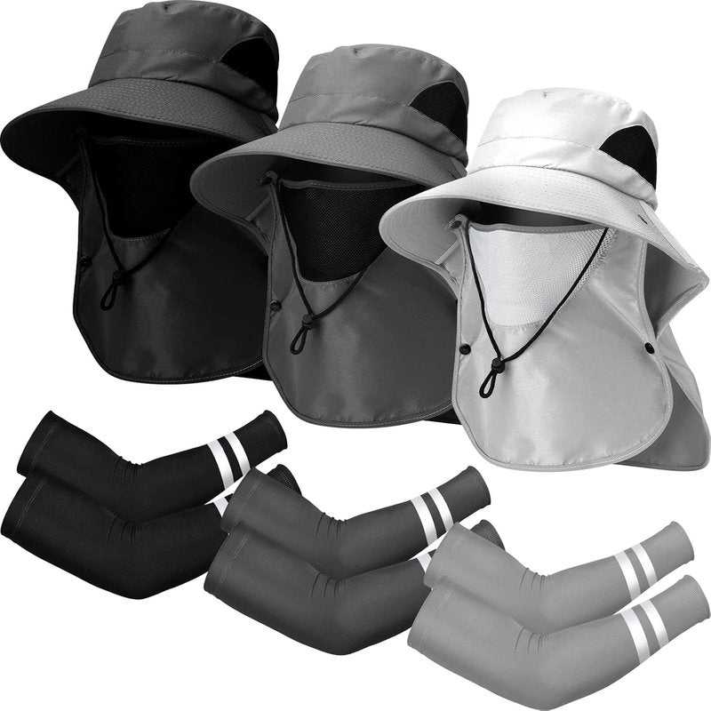 Berlune Sun Hats for Men & Women - 6-Piece UV Protection Set | Wide Brim Fishing, Hiking & Gardening