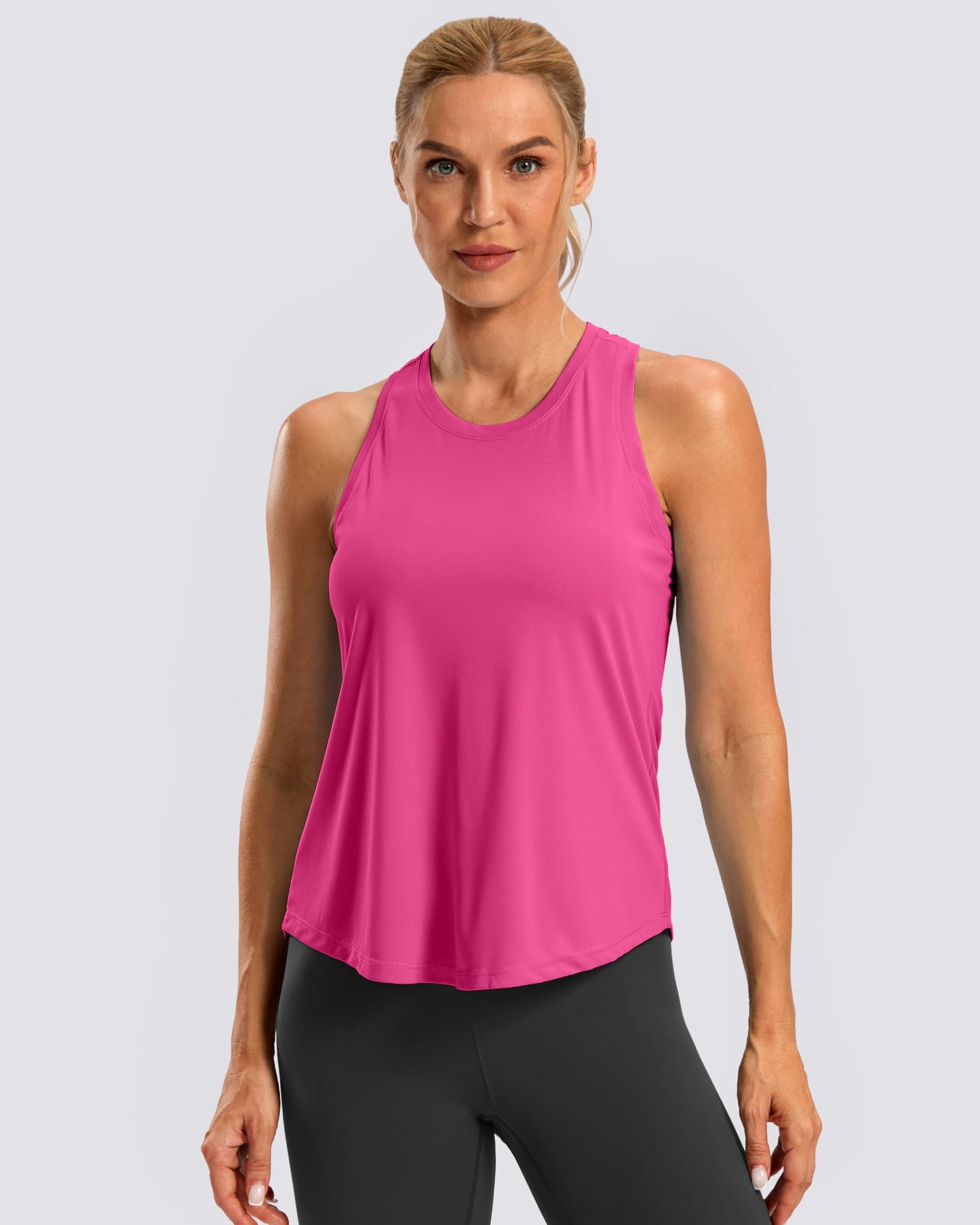 G Gradual Women's Workout Tank Tops Racerback Athletic Yoga Tops Loose Fit Sleeveless Running Gym Sports Shirts for Women(Magenta,XXL)