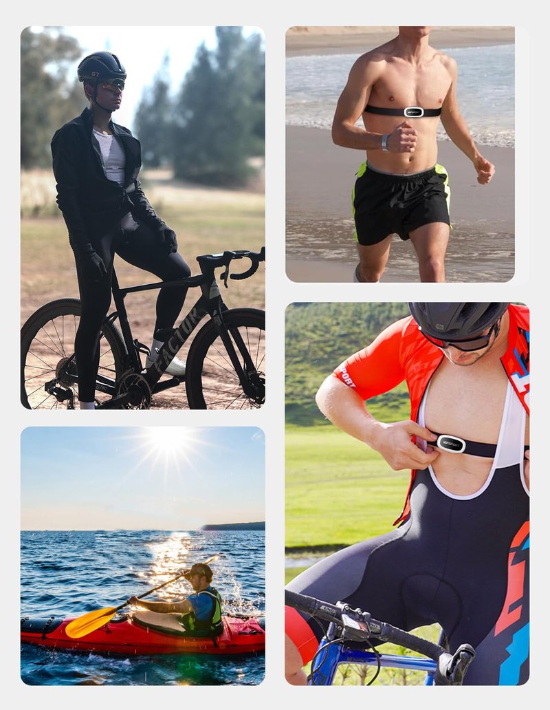 iGPSPORT HR50 Cycling Sensor Chest Strap, IPX7 Waterproof Bluetooth ANT+ for Cycling Running Jogging Yoga Fitness (Chest Strap)
