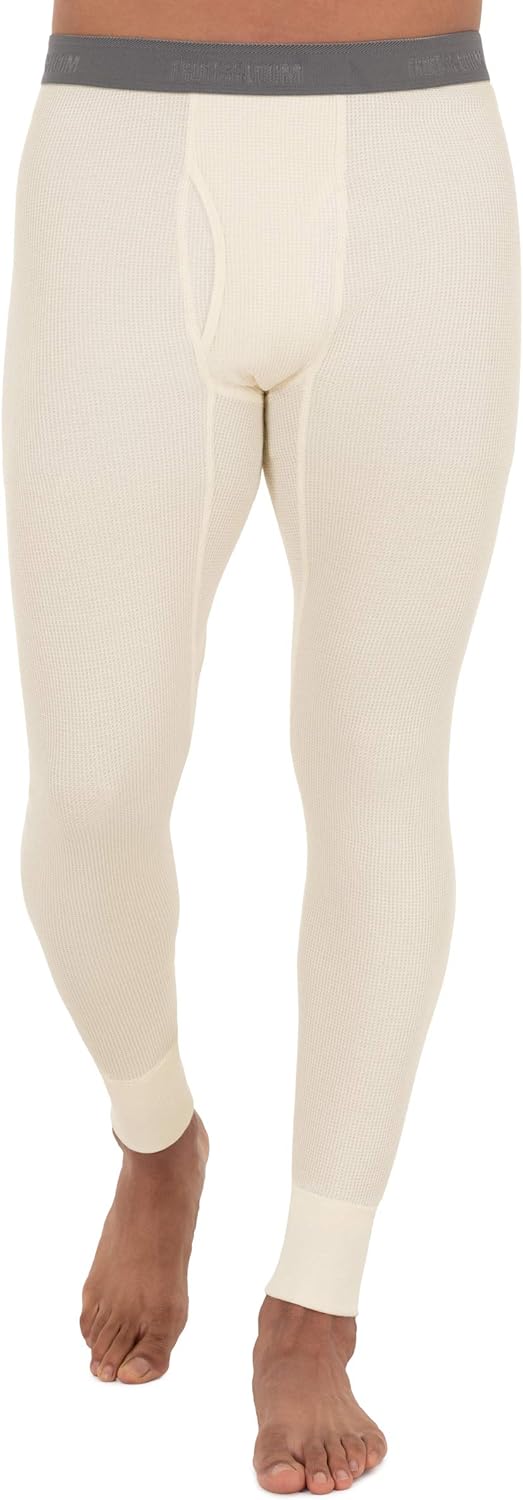 Fruit of The Loom Men's Waffle Thermal Underwear Bottoms - Recycled Fabric | Available in 1-4 Packs