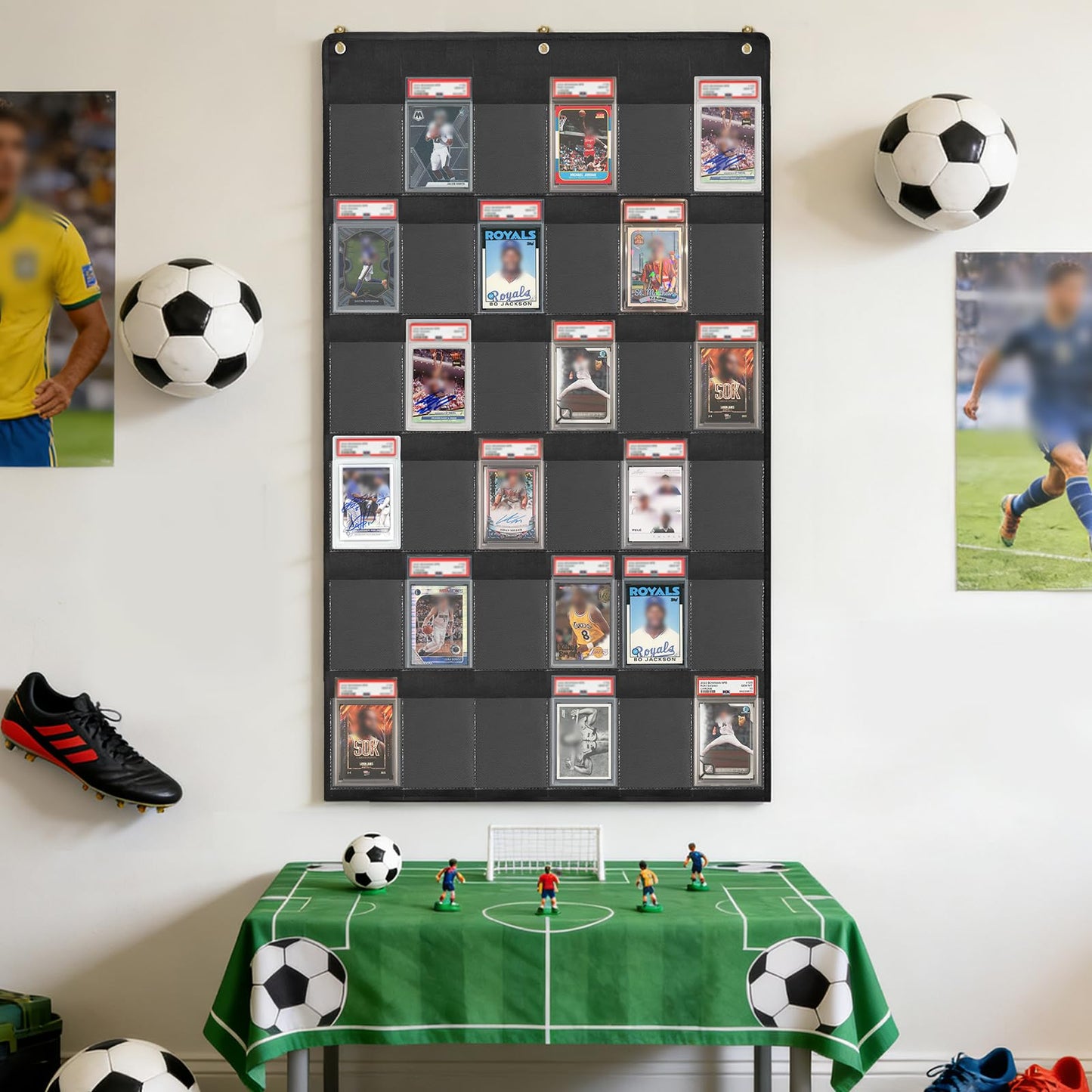 Throjin Card Display case 36 Pocket PAS Graded Card Display for Sports Card Holder for Basketball, Football, Baseball Cards wall Display