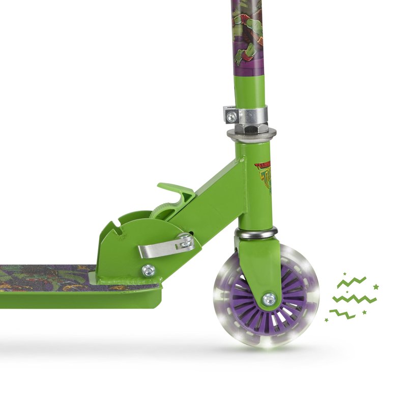 TMNT 2 Wheel Kick Scooter for Kids - Easy & Portable Fold-N-Carry Design, Ultra-Lightweight, Comfortable & Safe, Durable & Easy to Ride