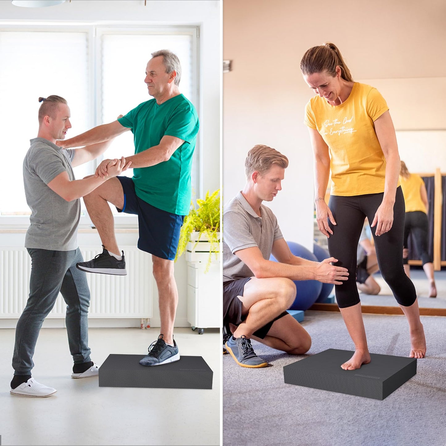 ANVICTOX Balance Pad 19.8 * 15.7 * 2.4",XL Balance Pad for Physical Therapy,Extra Large Foam Balance Board Stability Pad for Rehabilitation Core Training Stretching Mobility (Black-XL(19.8*15.7*2.4"))