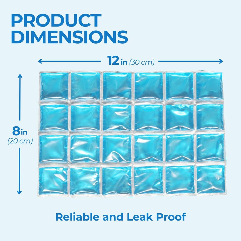 ICY-COOLS Reusable Ice Packs for Coolers - Flexible Ice Sheets, Flat and Long-Lasting for Camping or Lunch Boxes, 8x12, 1 Pack (Blue)