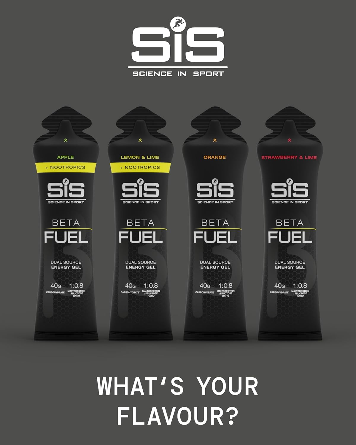 BETA Fuel Gel - Isotonic Dual-Source Energy Gel for Sports Nutrition - Fast-Absorbing - Strawberry & Lime | 30-Pack