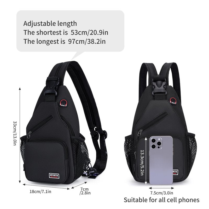 O-TBOST Crossbody Sling Bag Sling Bags for Women men Lightweight Durable Travel Hiking daypack for Daily Use (white, Small)