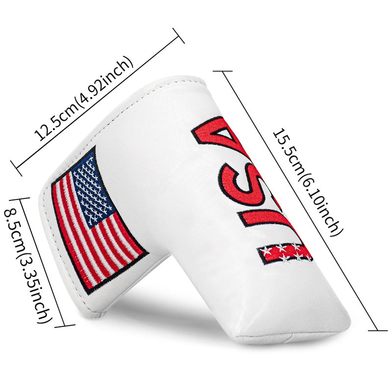 Golf Mallet Putter Cover Headcover Golf Head Covers Headcover Club Protective Equipment. (White-Style A)