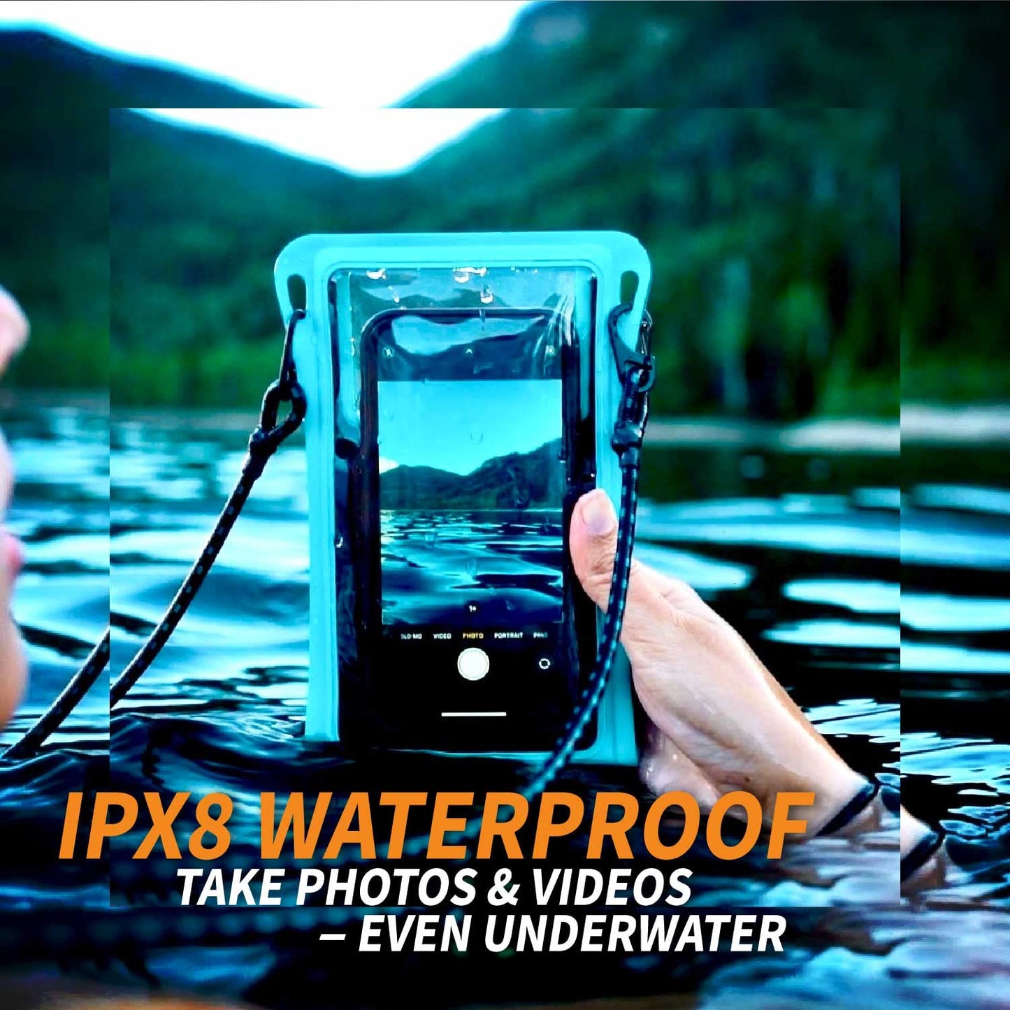 Stash7 Waterproof Phone Pouch w/Long Lanyard | IPX8 Adventure Grade Cellphone Dry Bag Case, Fits iPhone 15 Pro Max,14 Pro Max, 13 Pro Max, XS, XR, Galaxy S21, for Snorkeling, Kayaking, Cruise Black