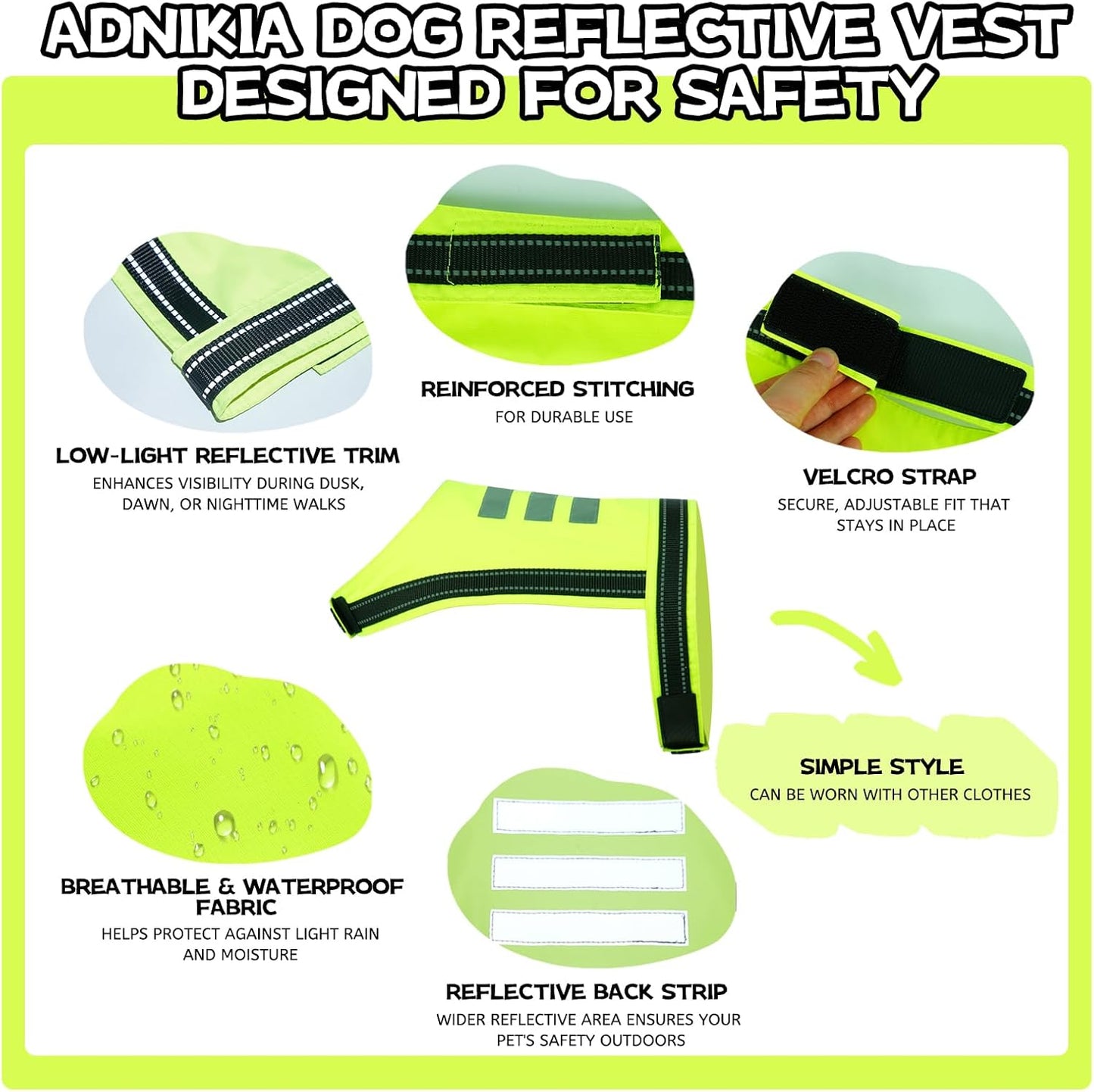 High-Visibility Dog Reflective Vest - Lightweight Adjustable Safety Gear for Night Walking | Perfect for Hunting & Outdoor Use