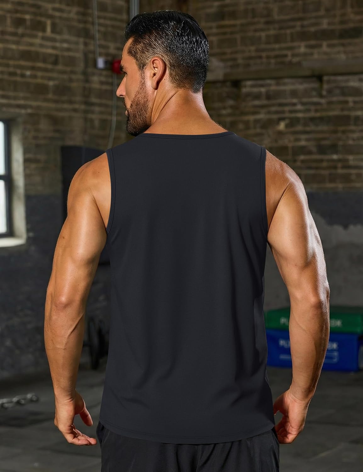 Men's Cotton Tank Tops - Sleeveless Workout Shirts for Summer | Black XL