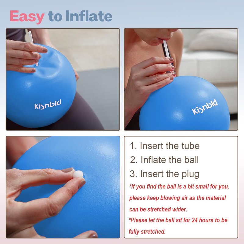 Small Exercise Ball - 9 Inch Mini Pilates & Yoga Ball | Anti-Burst, Slip-Resistant for Stability & Core Strength