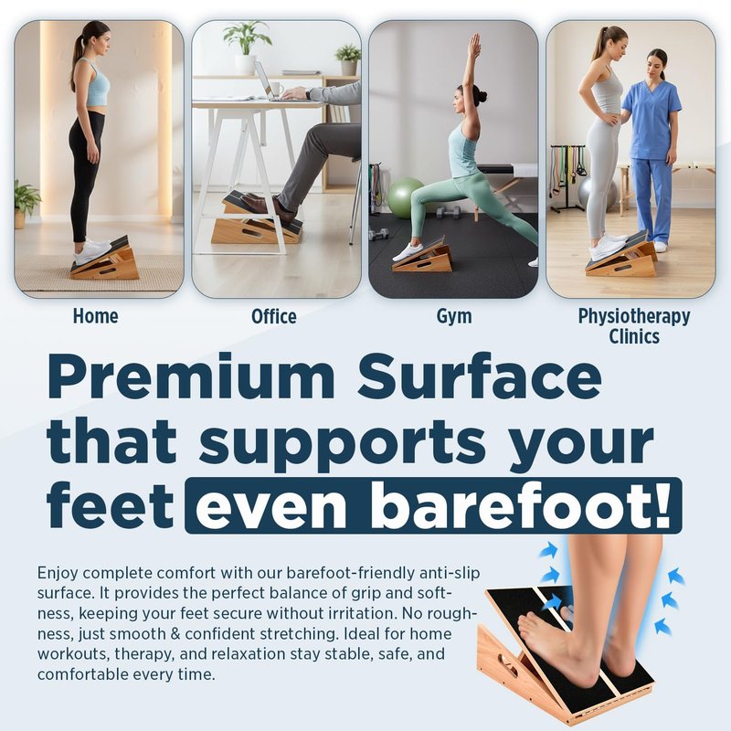 Wooden Slant Board for Calf Stretching with 5 Adjustable Angles, 500 lbs Capacity – Stable Non-Slip Calf Stretcher Incline Board – Calf Stretch Board for Mobility, Knee Pain Relief, Squats & Poster