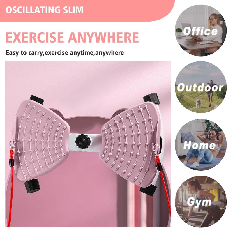 Waist Twisting Machine Board With Resistance Band - 350 Lbs Weight Capacity, 360° Rotating Waist Twister Noiseless Ab Twister Machine For Core Workout Abdominal Fat Loss