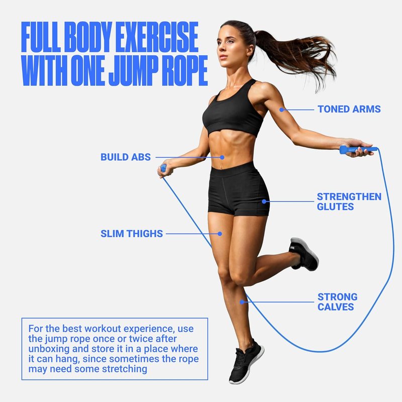 Adjustable Jump Rope for Fitness | Skipping Rope for Cardio, Boxing & Weight Loss - Perfect for Men & Women