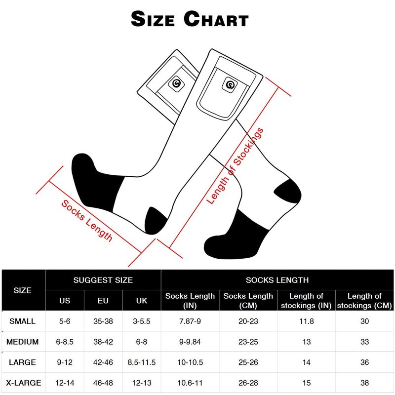 SNOW DEER Heated Socks,Electric Rechargeable Battery Heating Foot Warmer for Men Women,Winter Ski Hunting Camping Hiking Riding Motorcycle(M)