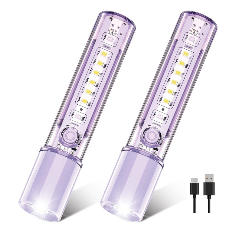 VAVOFO Purple LED EDC Flashlight - USB-C Rechargeable, Waterproof, Zoom Focus, 3 Modes, Red & Blue Emergency Strobe - Best for Outdoor, Tactical, and Survival Use