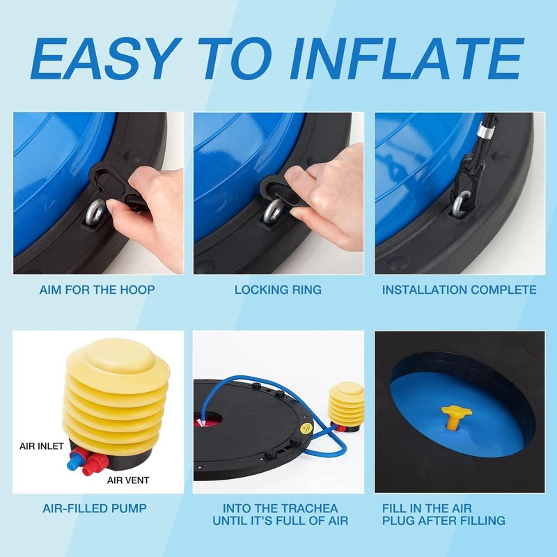 Half Balance Ball Trainer - Yoga Exercise Ball with Resistance Bands & Pump | Stability Training for Home Gym Fitness