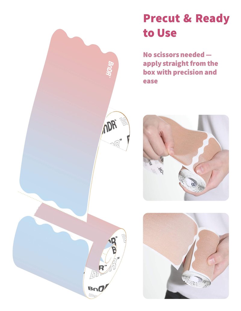 Pro Pre-Cut Synthetic Chest Binding Tape with Nipple Covers for FTM Transgender, Extra Wide, 7in, 20 Strips (Beige)